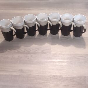 Elegant Black and Cream Mug Set